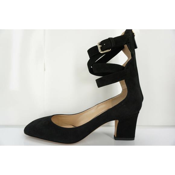 Valentino Black Suede Plum Ankle Wrap Sandals Size 36.5 Strappy $995 Heels NIB - Picture 1 of 11